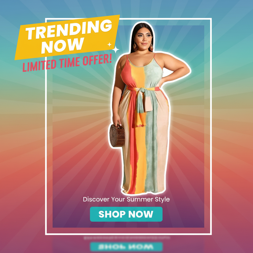 Promotional banner featuring a woman wearing an elegant spring dress in soft pastel colors, standing against a light background with text overlay reading New Year, New You spring collection