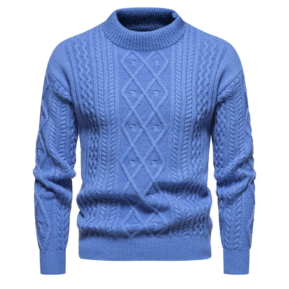 Men's Solid Color Round Neck Sweater Bottoming Shirt - Image #1