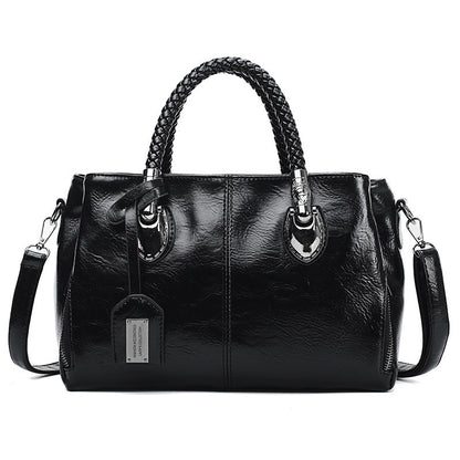 Vintage Oil Wax leather luxury handbags Women Bags