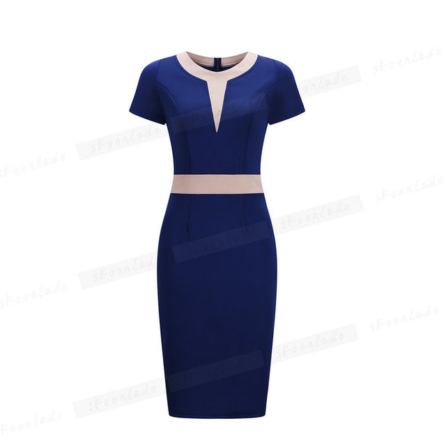 Office Ladies Pencil Sleeveless Clothes Dress For Women Work