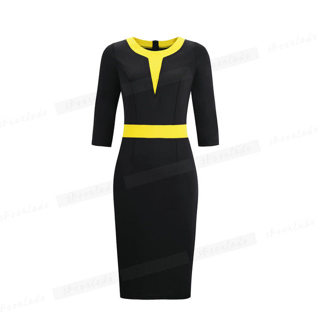 Office Ladies Pencil Sleeveless Clothes Dress For Women Work