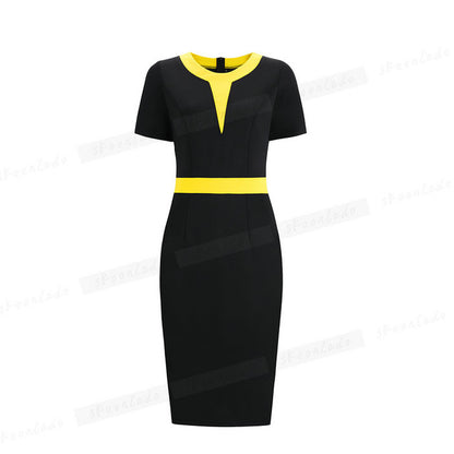 Office Ladies Pencil Sleeveless Clothes Dress For Women Work