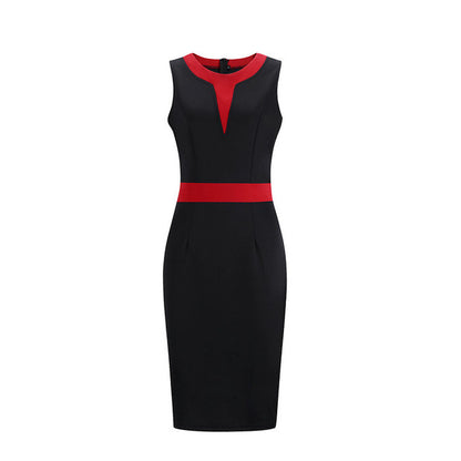 Office Ladies Pencil Sleeveless Clothes Dress For Women Work