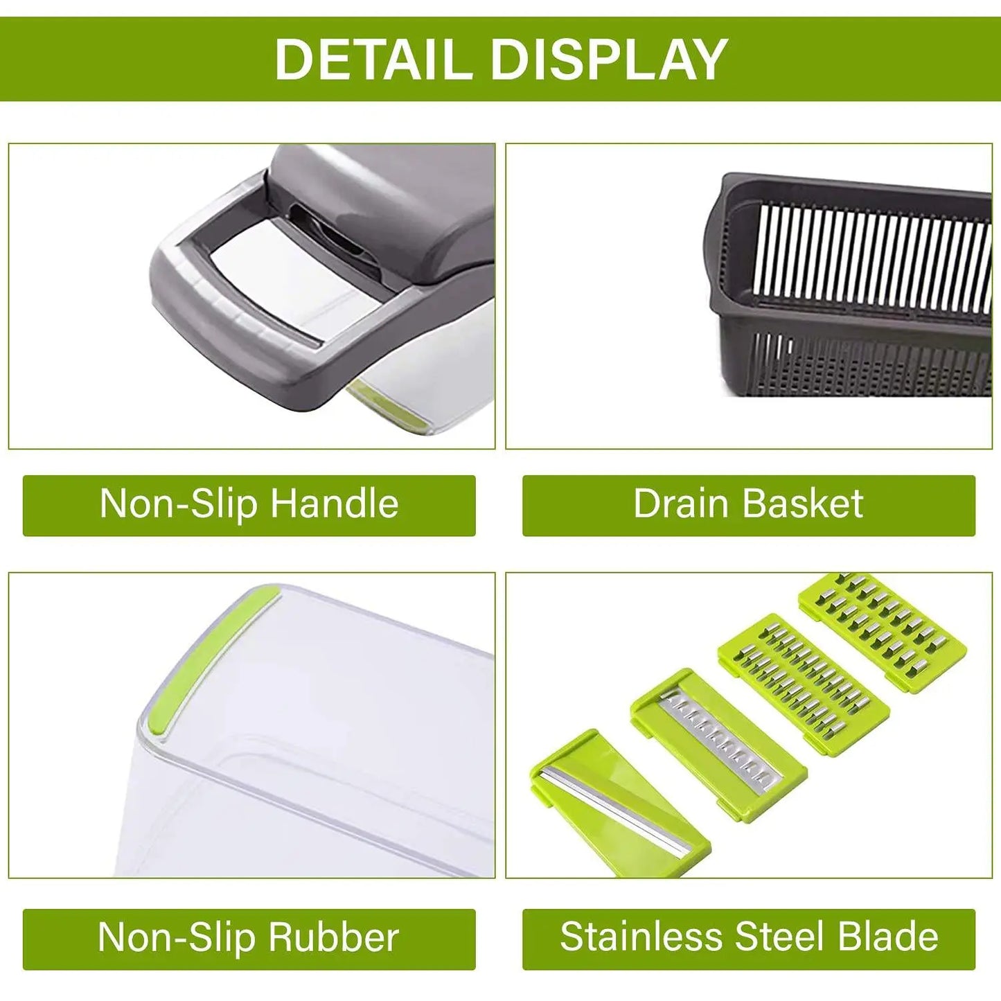 12 In 1 Manual Vegetable Chopper Kitchen Gadgets Food Chopper Onion Cutter Vegetable Slicer - Image #7