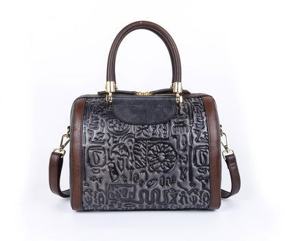 Retro Three-dimensional First Layer Cowhide Shoulder Handbag