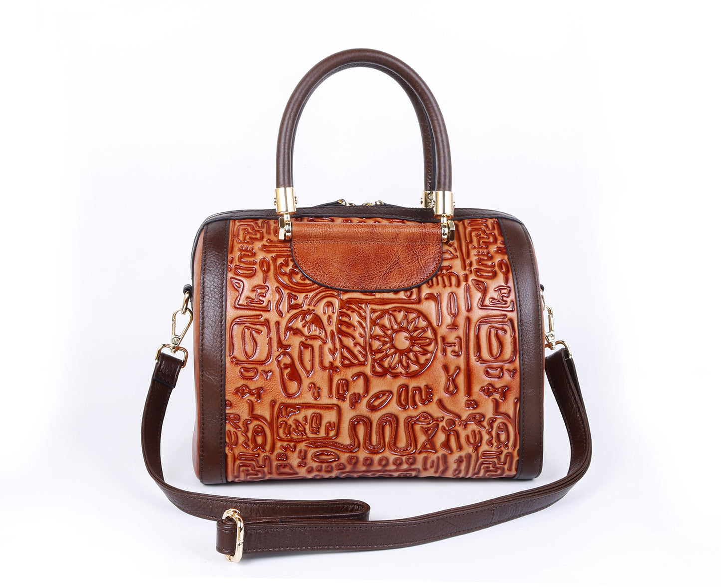 Retro Three-dimensional First Layer Cowhide Shoulder Handbag