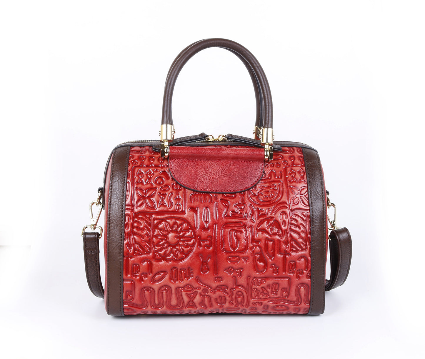 Retro Three-dimensional First Layer Cowhide Shoulder Handbag