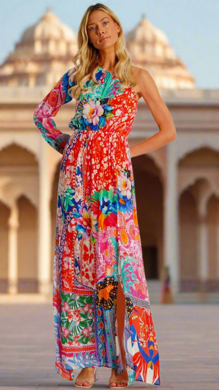 One Shoulder Maxi Resort Dress