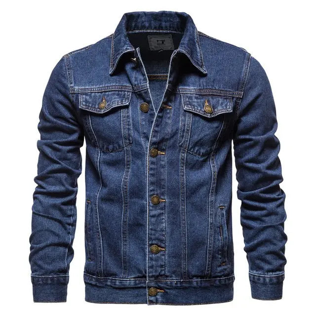 Jacket Men Casual Blue Lapel Jeans Jackets Qualit - Image #6