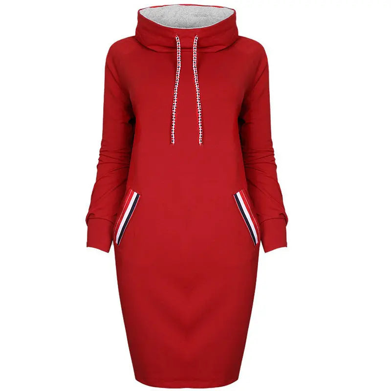 Autumn winter dress Long sleeve vestidos Casual party dresses vestido de festa women dress plus size High collar robe femme - Image #8