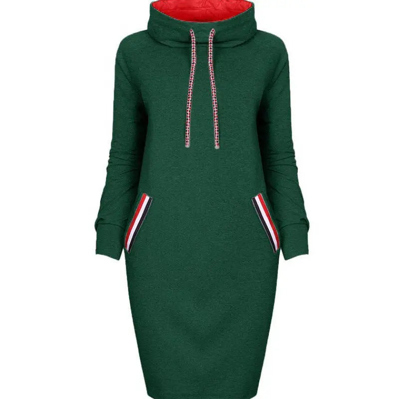 Autumn winter dress Long sleeve vestidos Casual party dresses vestido de festa women dress plus size High collar robe femme - Image #10