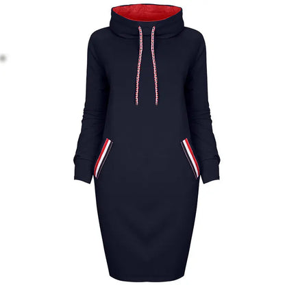 Autumn winter dress Long sleeve vestidos Casual party dresses vestido de festa women dress plus size High collar robe femme - Image #6