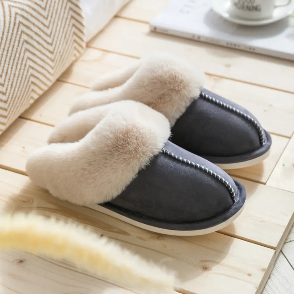 New Women Indoor Slippers Warm Plush Home Slipper Anti Slip Autumn Winter Shoes House Floor Soft Slient Slides - Kokadoshop
