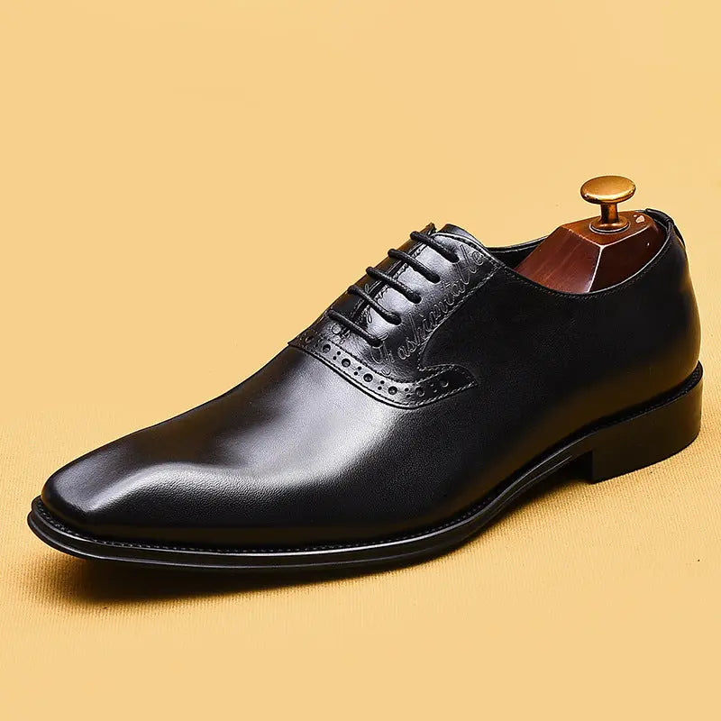 Business British Hand-rubbed Color Oxford Pointed Toe Foreign Trade Leather Shoes - Image #4