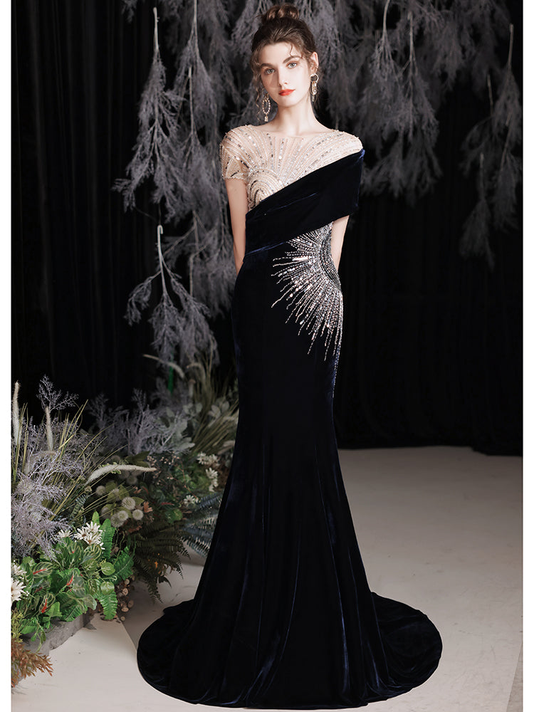 High-end Evening Dress Noble Lady Fishtail Trailing