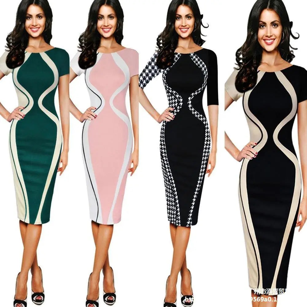 Women summer Work Office Bodycon Sheath Pencil Dress - Image #4