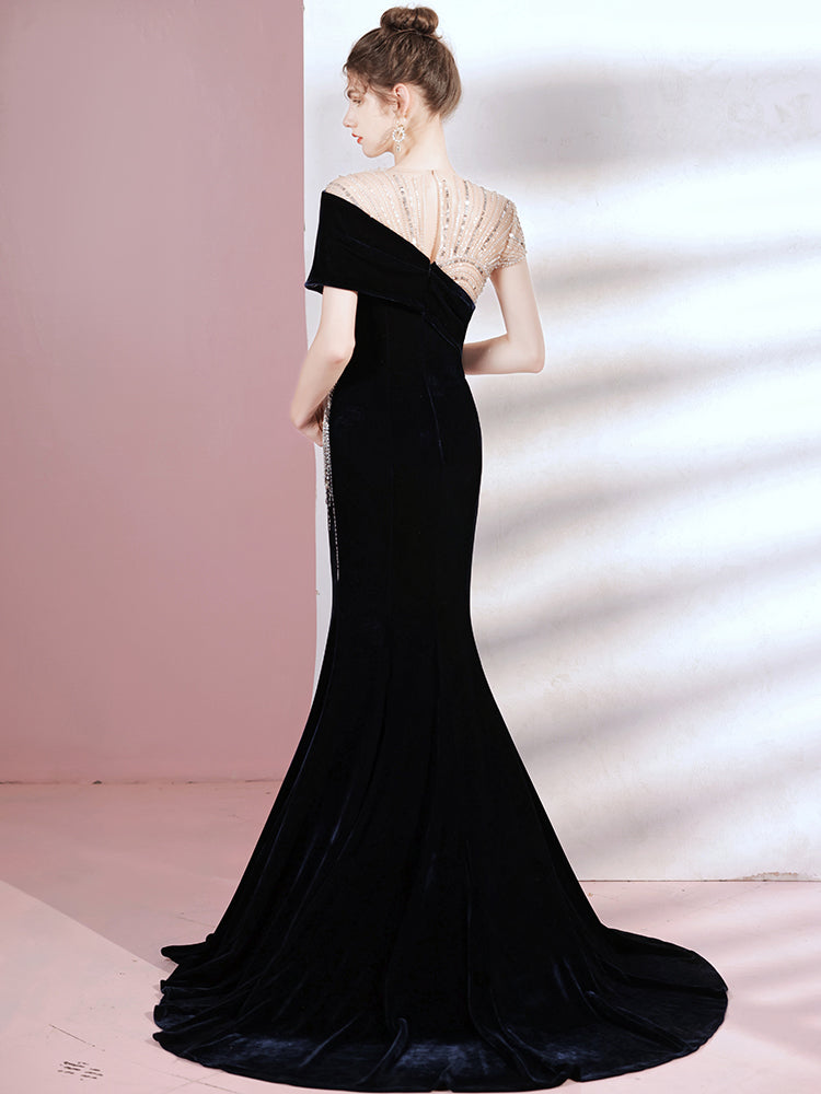 High-end Evening Dress Noble Lady Fishtail Trailing