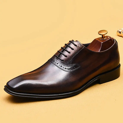 Business British Hand-rubbed Color Oxford Pointed Toe Foreign Trade Leather Shoes - Image #6