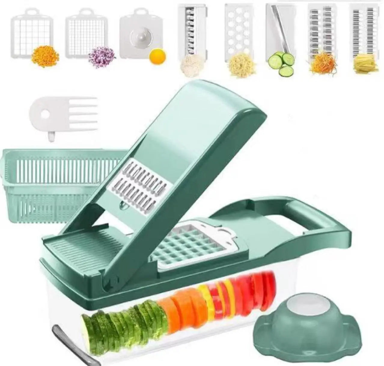 12 In 1 Manual Vegetable Chopper Kitchen Gadgets Food Chopper Onion Cutter Vegetable Slicer - Image #8