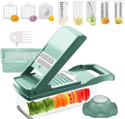 12 In 1 Manual Vegetable Chopper Kitchen Gadgets Food Chopper Onion Cutter Vegetable Slicer - Image #8
