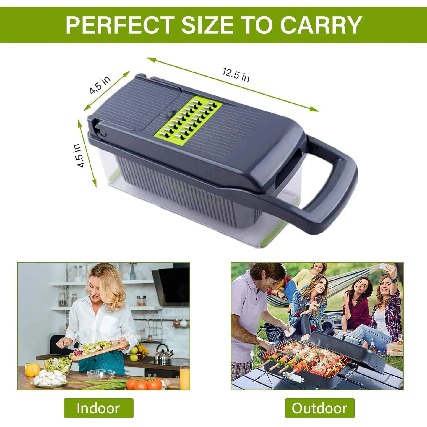 12 In 1 Manual Vegetable Chopper Kitchen Gadgets Food Chopper Onion Cutter Vegetable Slicer - Image #5