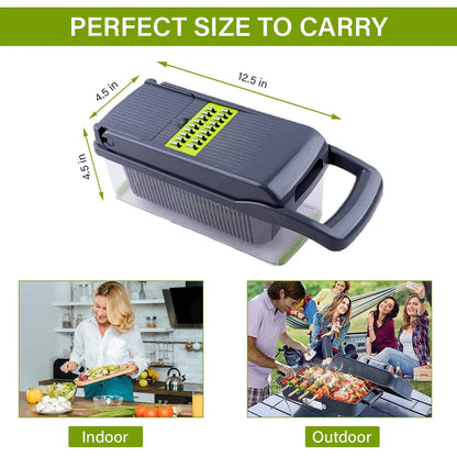12 In 1 Manual Vegetable Chopper Kitchen Gadgets Food Chopper Onion Cutter Vegetable Slicer - Image #5
