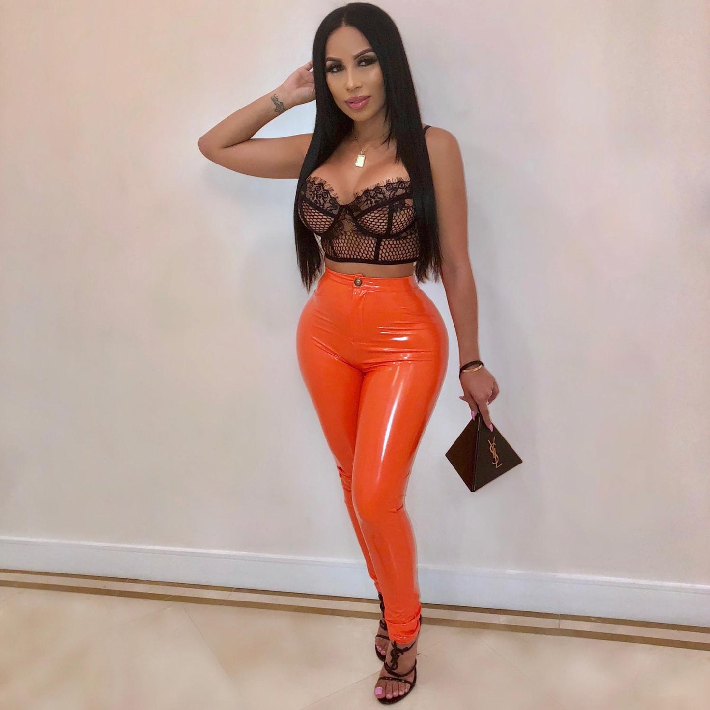 Women Latex Faux Pu Leather Pants Trousers Push Up High Waist Skinny Pants Pencil Fall Winter Solid Color Sexy Pants Female