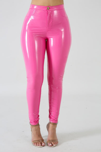 Women Latex Faux Pu Leather Pants Trousers Push Up High Waist Skinny Pants Pencil Fall Winter Solid Color Sexy Pants Female