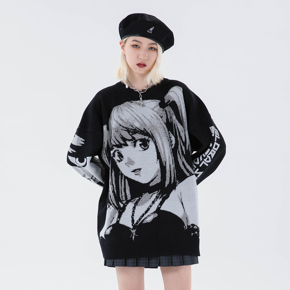 Knitted Harajuku Winter Clothes Women 2020 Oversized Sweaters Long Sleeve Top Gothic Fashion Japanese Kawaii Cartoon Streetwear - Kokadoshop