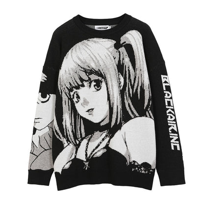 Knitted Harajuku Winter Clothes Women 2020 Oversized Sweaters Long Sleeve Top Gothic Fashion Japanese Kawaii Cartoon Streetwear - Kokadoshop